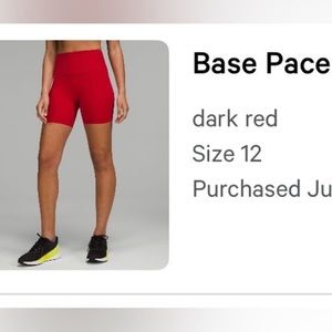Red lululemon bike shorts